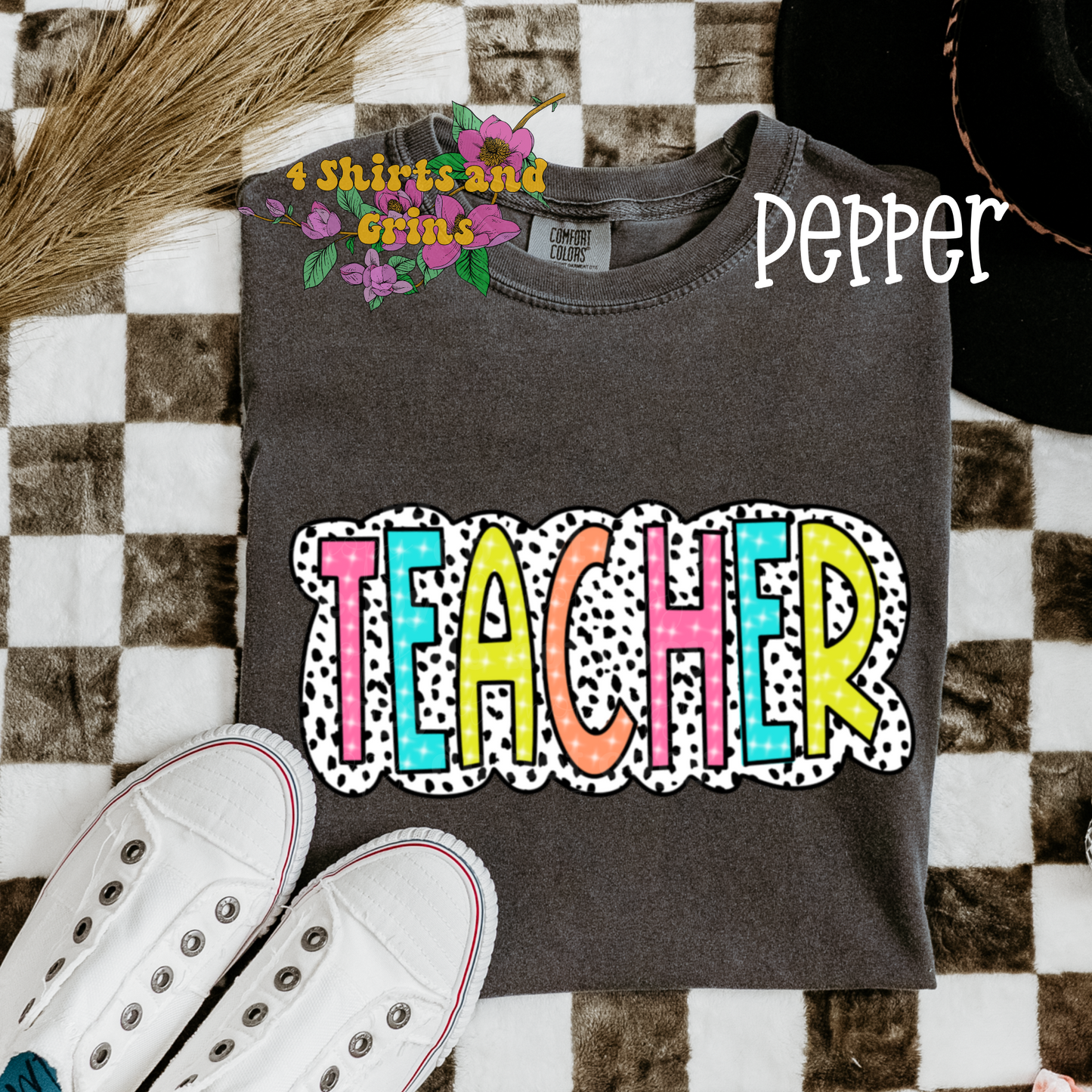 Colorful Dalmatian Teacher Shirt