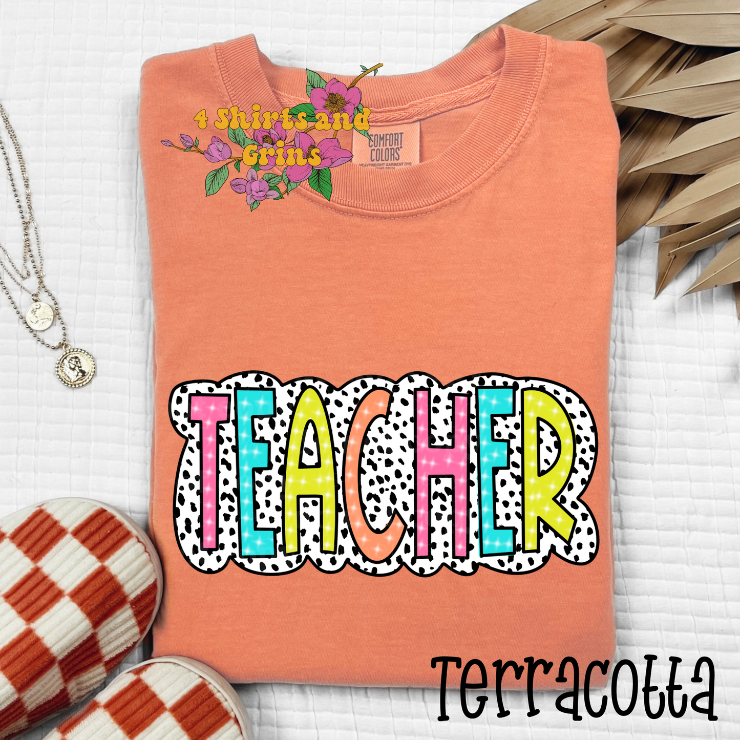 Colorful Dalmatian Teacher Shirt