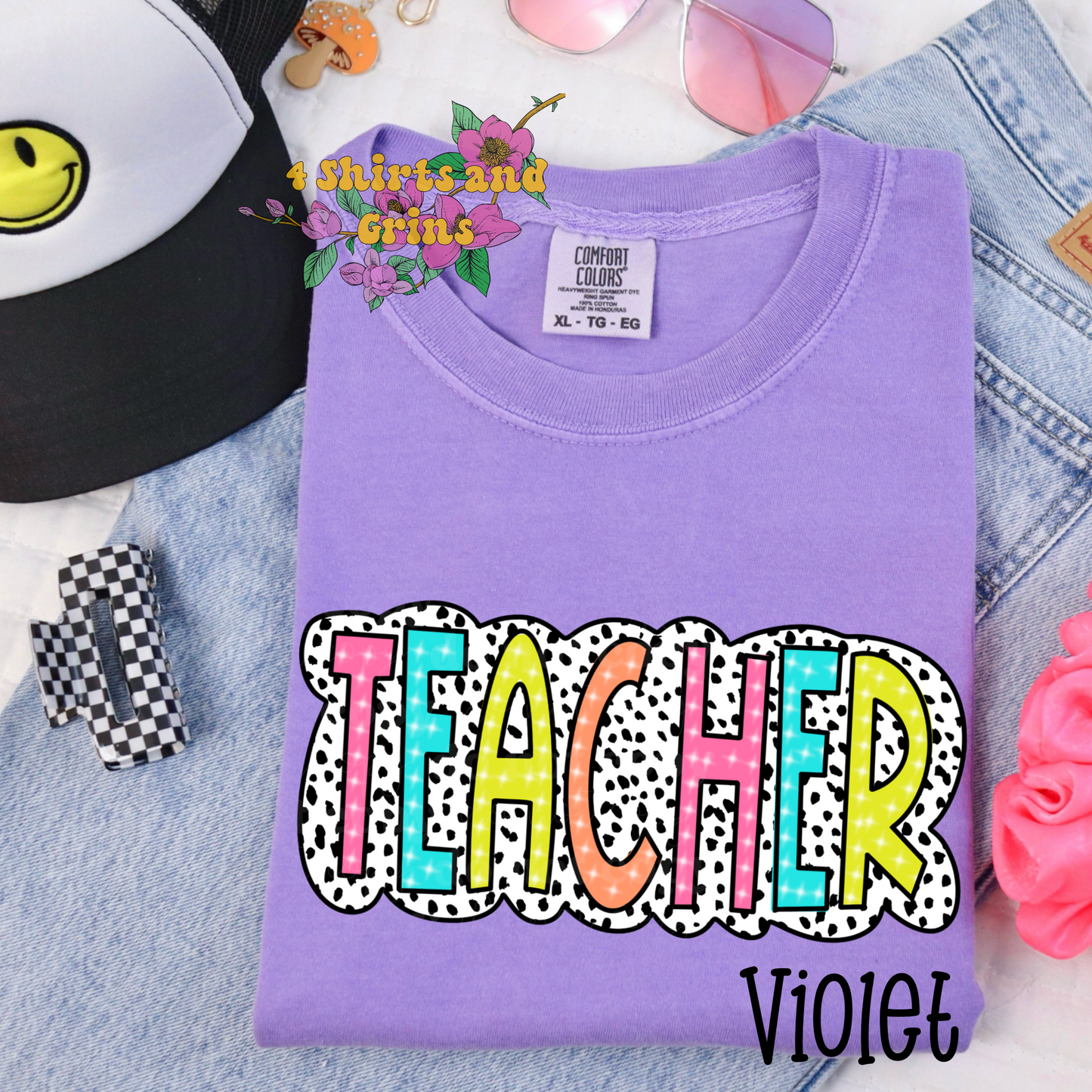 Colorful Dalmatian Teacher Shirt