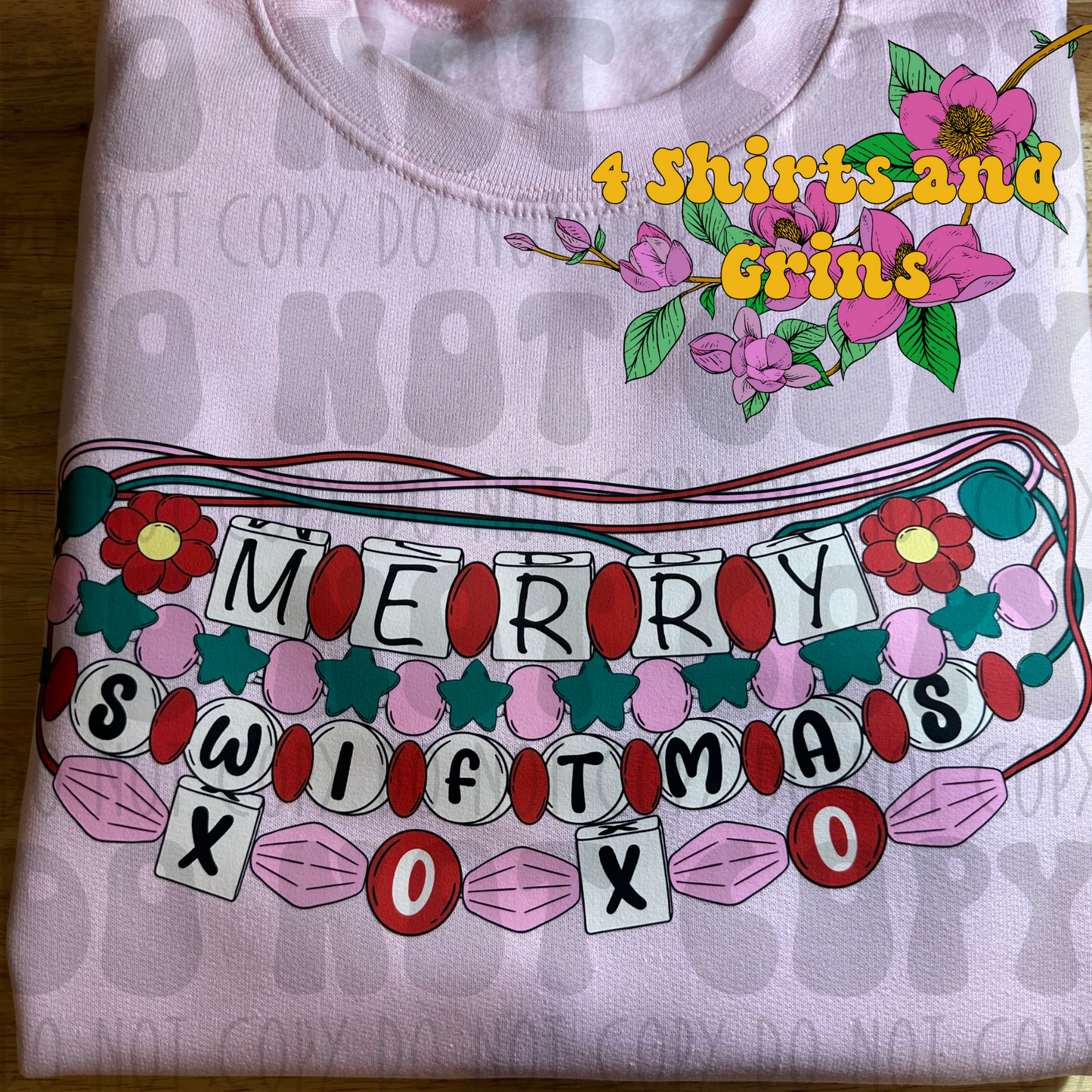 Merry Swiftmas Bracelet Design Crewneck Sweatshirt