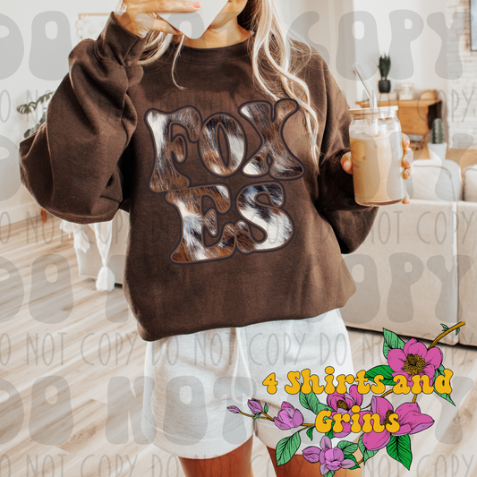 Cow Hide Foxes Sweatshirt