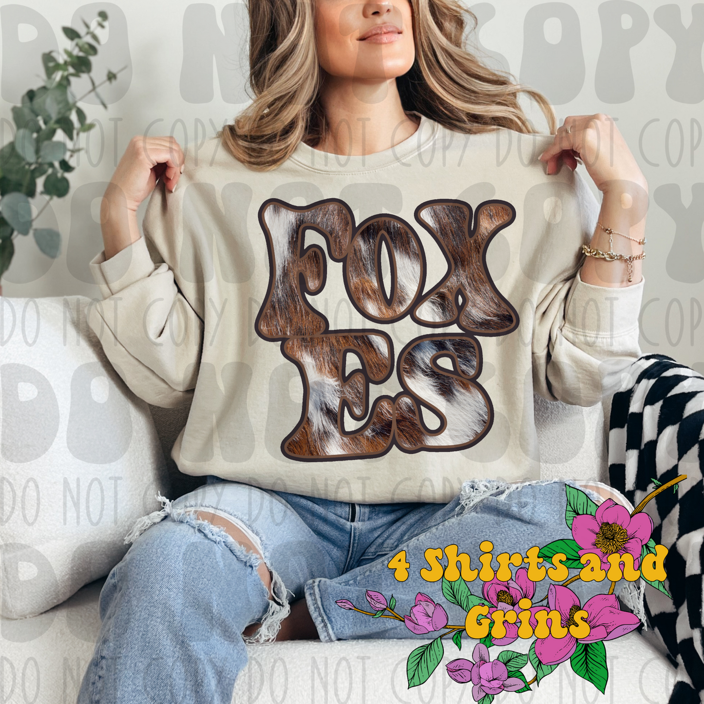 Cow Hide Foxes Sweatshirt