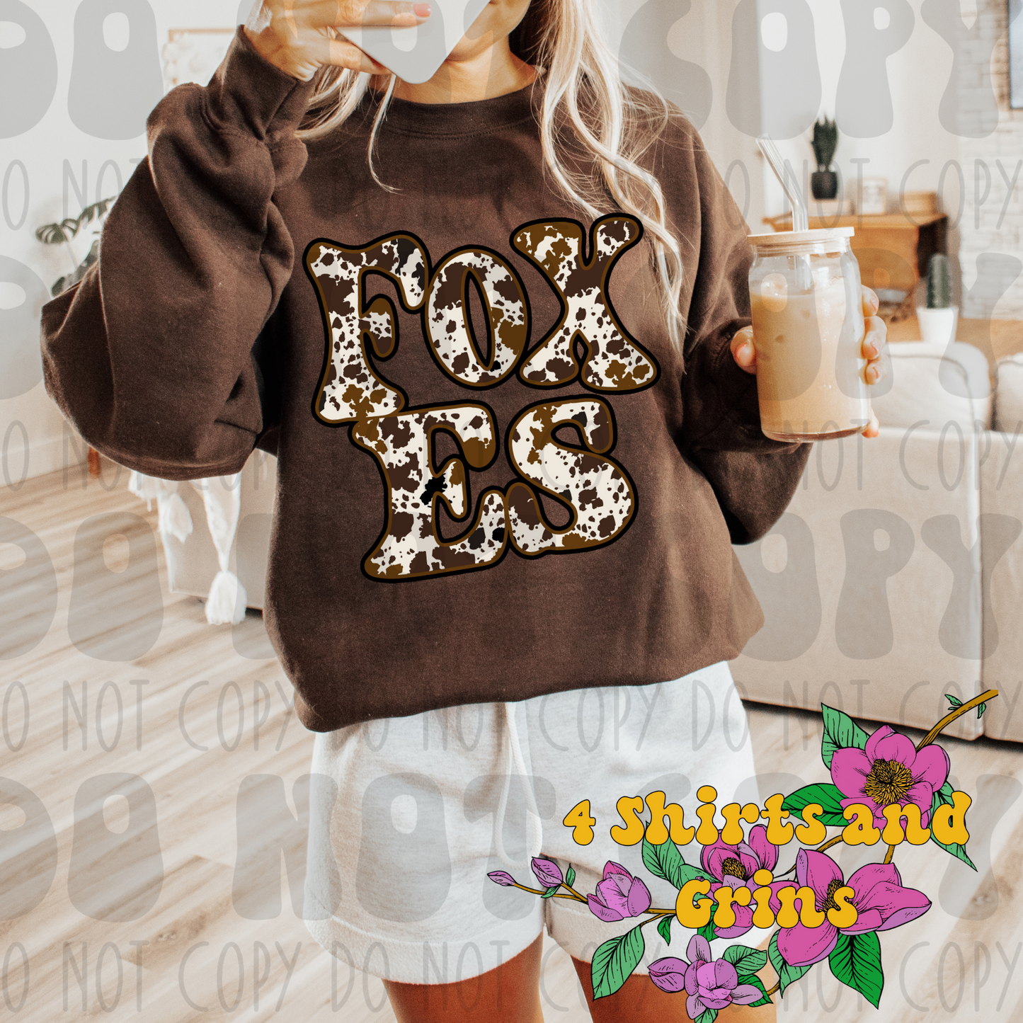 Cow Print Foxes Sweatshirt