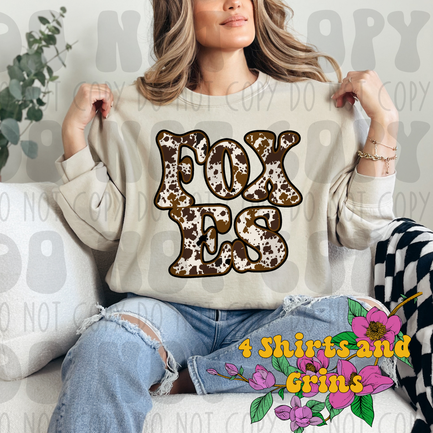 Cow Print Foxes Sweatshirt