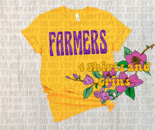Faux Embroidery Sequins Groovy Farmers
