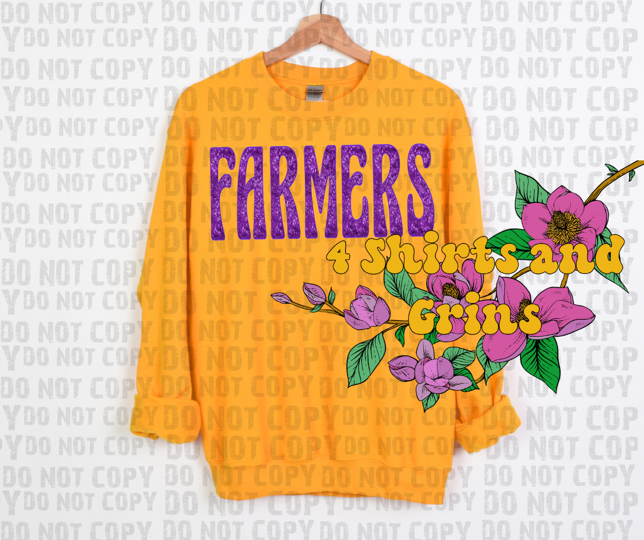 Faux Embroidery Sequins Groovy Farmers