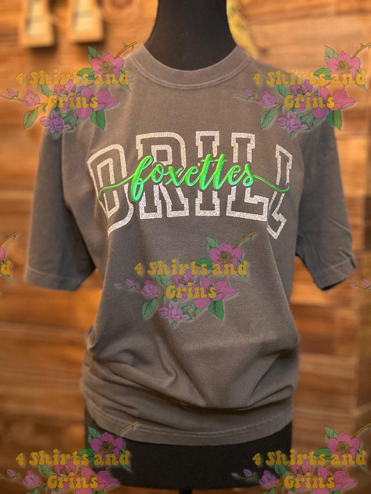 Custom Drill Team Shirt – Glitter & Metallic Personalized Spirit Tee