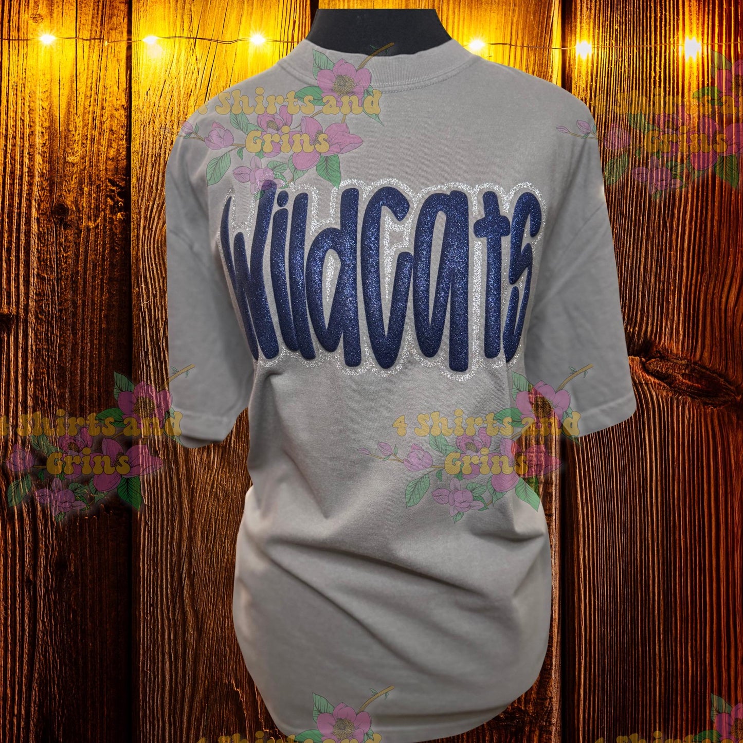 Custom Glitter Puff Tee - Glitter Outline Spirit Shirt • Personalized Mascot Shirt • Youth & Adult Sizes • Digital Mockup Available