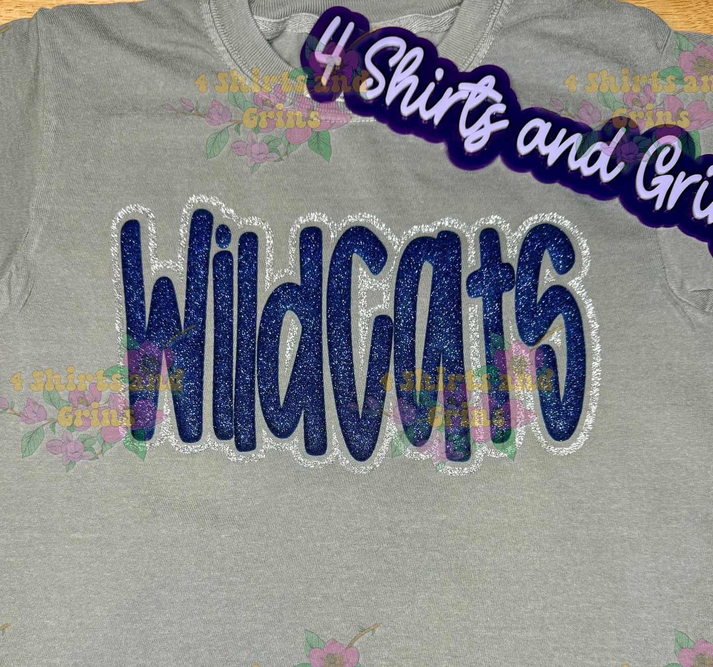 Custom Glitter Puff Tee - Glitter Outline Spirit Shirt • Personalized Mascot Shirt • Youth & Adult Sizes • Digital Mockup Available