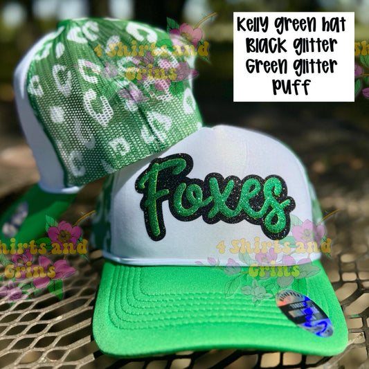 Custom Leopard Mesh Trucker Hat – Personalized Puff or Glitter Puff Design