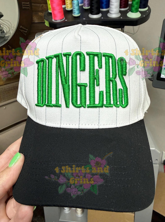 Dingers Hat Puff Embroidery, Baseball Hat, Custom Color Trucker Hat, 3D Embroidered Cap, Game Day Hat, Softball Hat