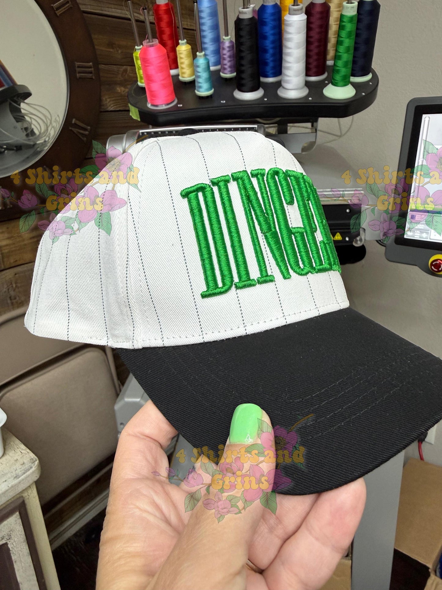 Dingers Hat Puff Embroidery, Baseball Hat, Custom Color Trucker Hat, 3D Embroidered Cap, Game Day Hat, Softball Hat