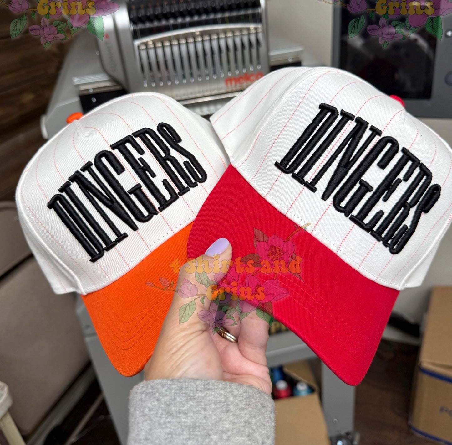 Dingers Hat Puff Embroidery, Baseball Hat, Custom Color Trucker Hat, 3D Embroidered Cap, Game Day Hat, Softball Hat