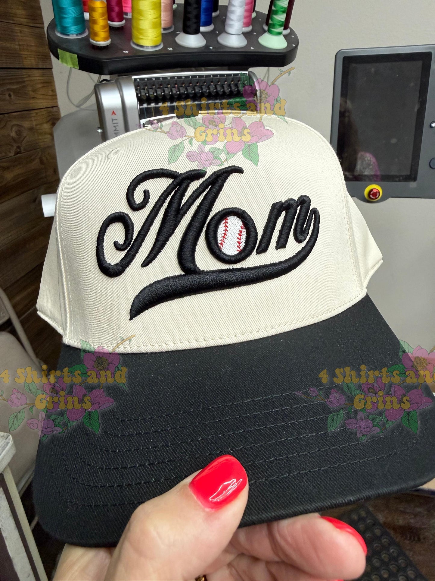 Baseball Mom Hat, Softball Mom 3D Puff Embroidered Hat, Custom Sports Mom Cap, Game Day Trucker Hat, Personalized Hat