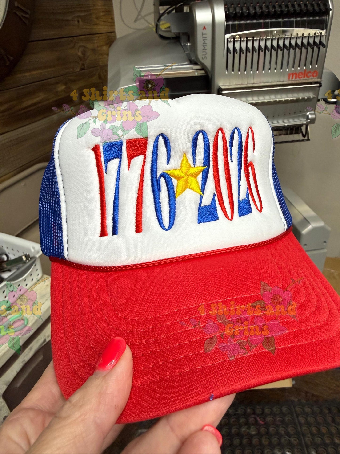 1776 2026 Embroidered Otto Foam Trucker Hat | America 250 Patriotic Snapback Hat 🇺🇸⭐🧢