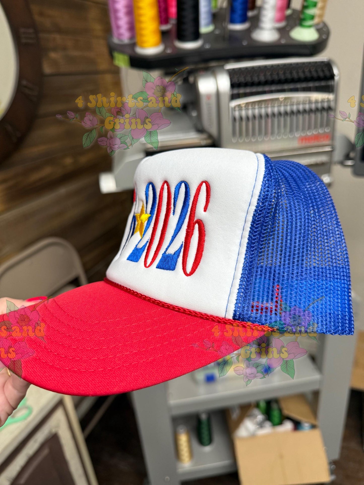 1776 2026 Embroidered Otto Foam Trucker Hat | America 250 Patriotic Snapback Hat 🇺🇸⭐🧢