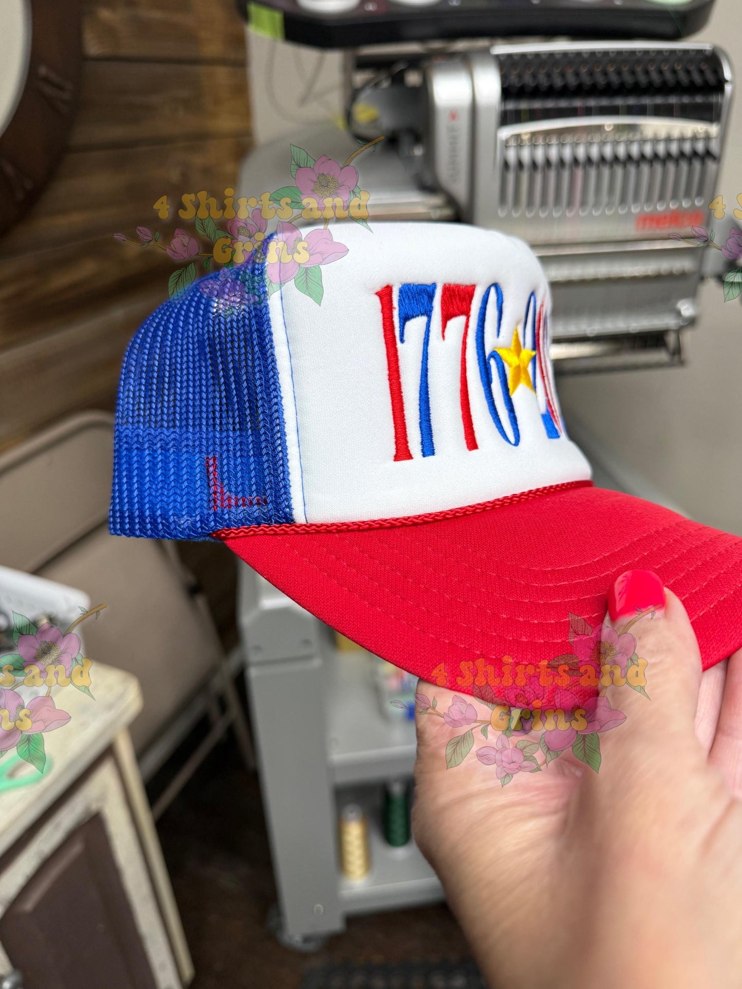 1776 2026 Embroidered Otto Foam Trucker Hat | America 250 Patriotic Snapback Hat 🇺🇸⭐🧢